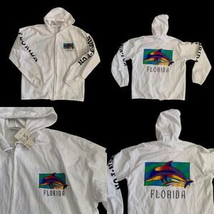 Cottonseed Men's Size S Florida Full Zip Dolphin VTG Windbreaker Jacket New